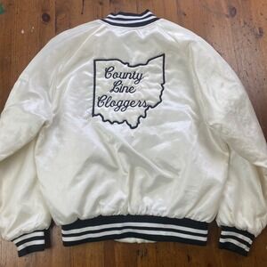 Vintage County Line Cloggers Ohio Satin Bomber Jacket Shanna‎ Retro Women's M